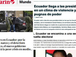 Las elecciones presidenciales de Ecuador 2025, no pasaron desapercibidas para la prensa internacional que siguió de cerca el proceso electoral del 9 de febrero.