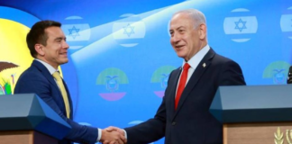 El primer ministro israelí, Benjamín Netanyahu, se reunió este lunes 5 de mayo en Jerusalén con el presidente Daniel Noboa, al que felicitó por su reciente victoria electoral, subrayando la "gran amistad" que une a sus dos países, que espera fortalecer "aún más" gracias a las decisiones adoptadas durante su encuentro de hoy.