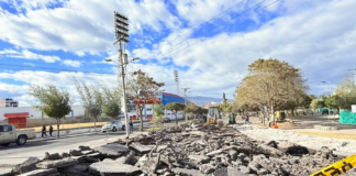 El pasado lunes 1 de septiembre, el Municipio de Riobamba puso en marcha labores de mantenimiento vial en la avenida Carlos Zambrano, a la altura del Parque Guayaquil Infantil.┬á