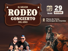 Chambo se prepara para el evento más esperado del año: el “Mejor Rodeo Concierto”, que se llevará a cabo el 29 de noviembre a partir de las 19H00 en la Plaza de Toros Municipal. El espectáculo, promete reunir a familias y aficionados del rodeo en una jornada llena de adrenalina, música y tradición.