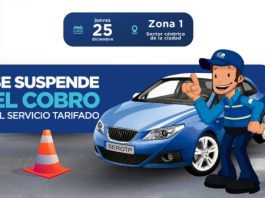 El Gobierno Municipal del cantón Pastaza informó a la ciudadanía que este jueves 25 de diciembre del 2025 se suspendió el cobro del Servicio de Estacionamiento Rotativo Tarifado (SEROTP) en la Zona 1, correspondiente al sector céntrico de la ciudad.