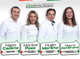 Napoleón Cadena, exalcalde de Riobamba y actual docente de la Escuela Superior Politécnica de Chimborazo (ESPOCH), participará como candidato al rectorado de esta institución de educación superior. Su postulación se da con el respaldo del Movimiento Alternativa Politécnica, una agrupación interna que busca la conducción académica, administrativa y científica de la universidad.